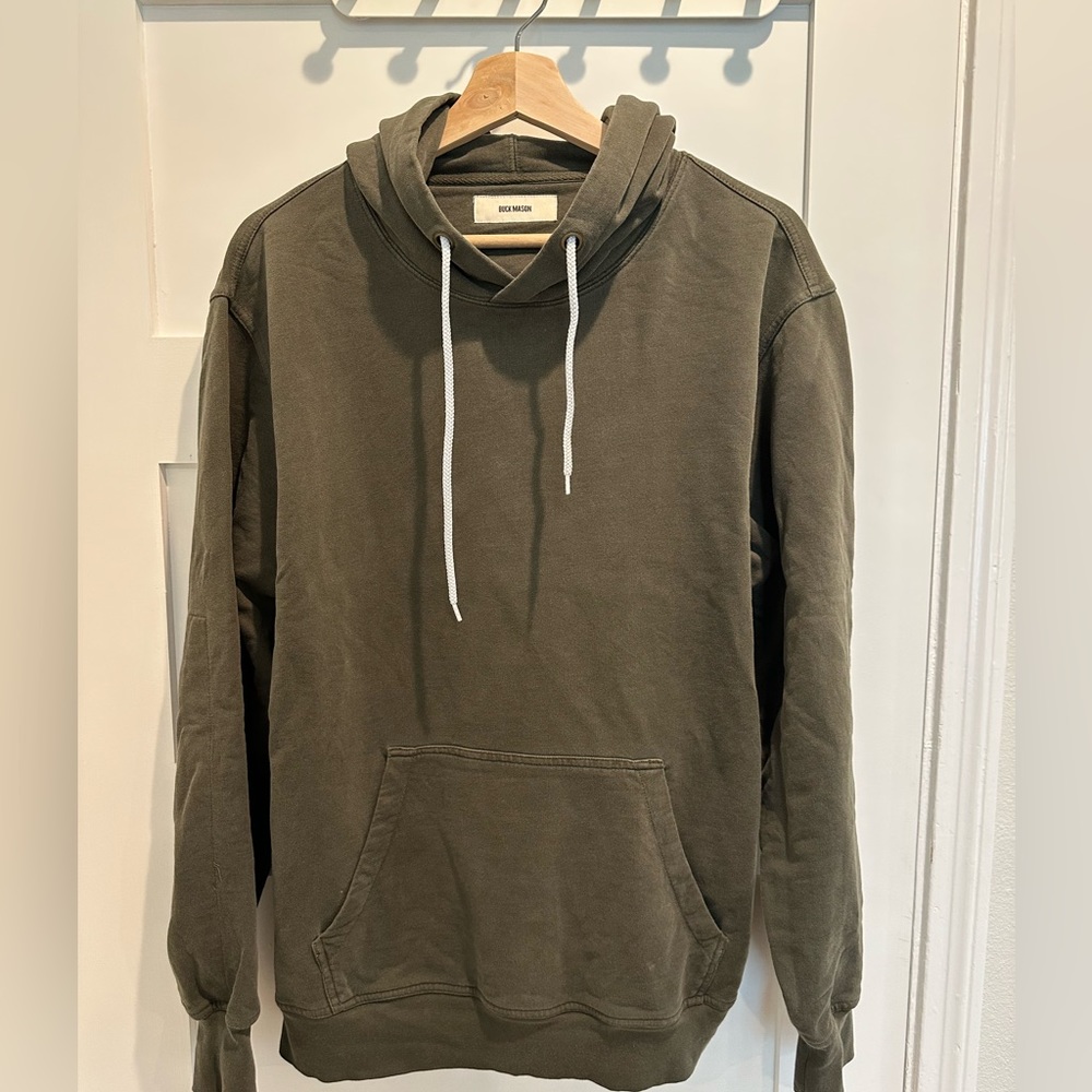 Buck Mason Brushed Loopback Hooded Sweatshirt Medium